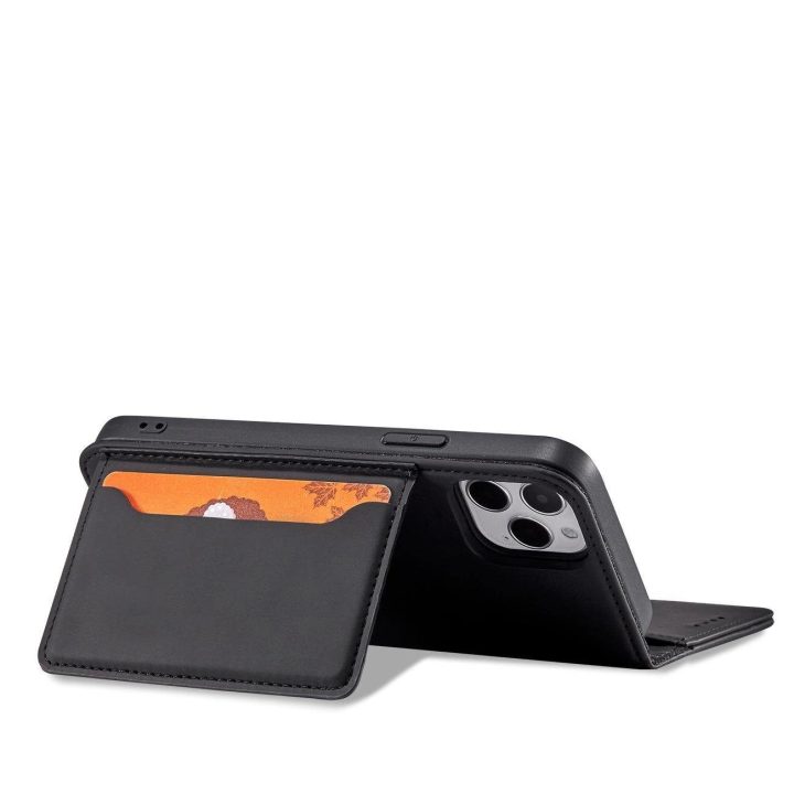 Magnetinis kortelių dėklas iPhone 12 Pro Max Pouch Card Wallet Card Holder Black