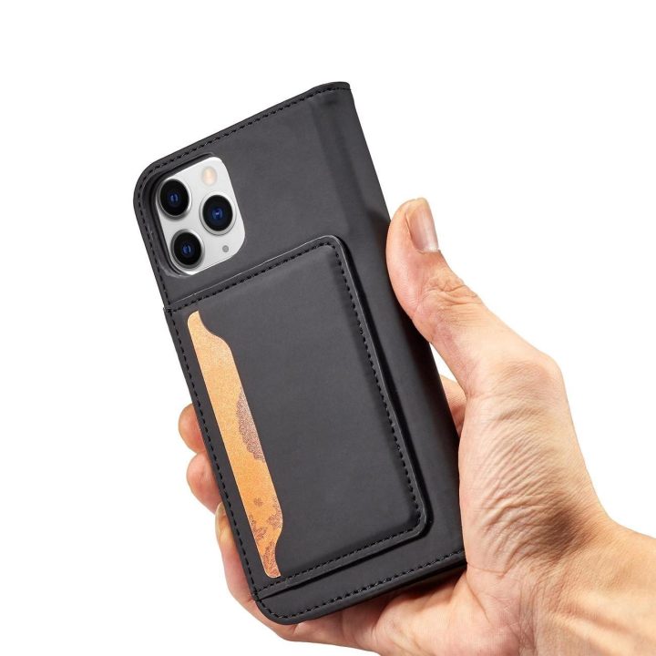 Magnetinis kortelių dėklas iPhone 12 Pro Max Pouch Card Wallet Card Holder Black