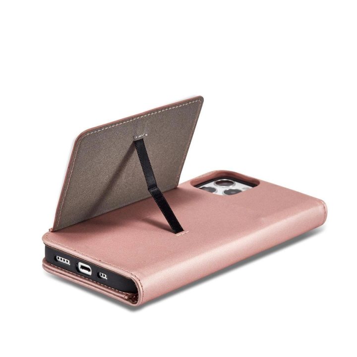 Magnetinis kortelės dėklas iPhone 12 Pro Max dėklas kortelės piniginės kortelės laikiklis Pink