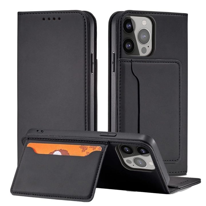Magnetinis kortelių dėklas iPhone 13 Pro Pouch Card Wallet Card Holder Black