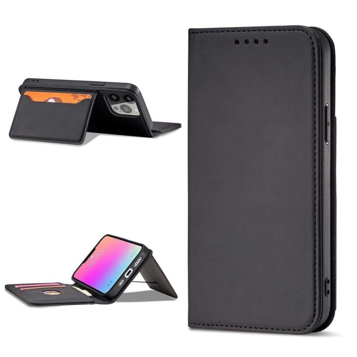 Magnetinis kortelių dėklas iPhone 13 Pro Pouch Card Wallet Card Holder Black
