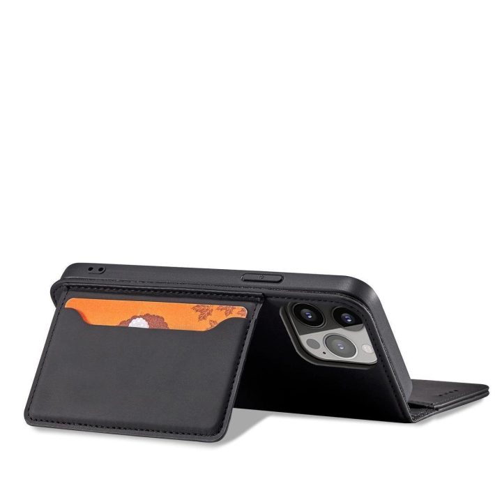 Magnetinis kortelių dėklas iPhone 13 Pro Pouch Card Wallet Card Holder Black
