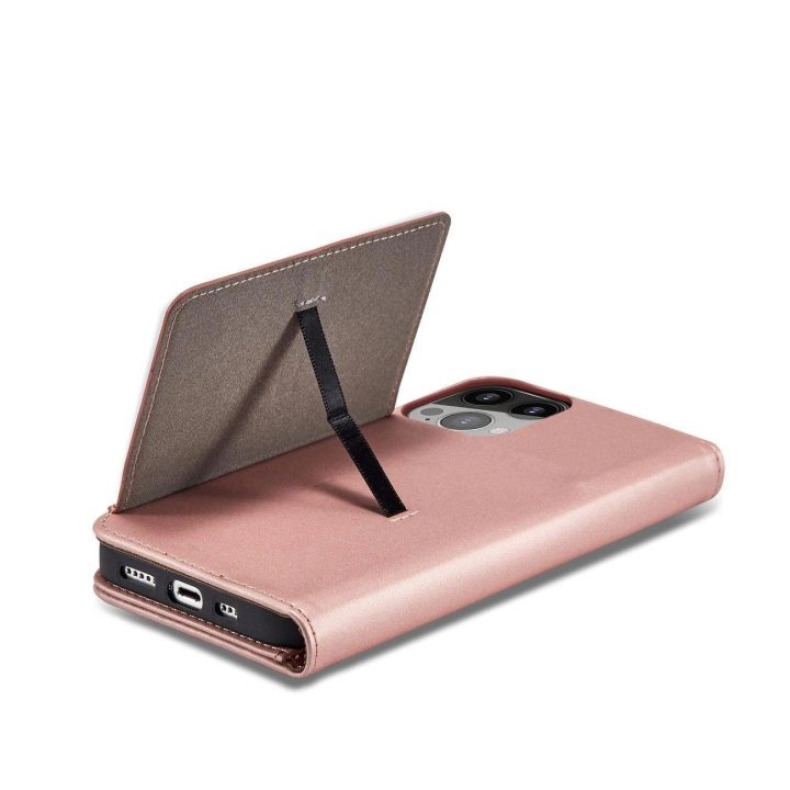 Magnetinis kortelių dėklas iPhone 13 Pro Pouch Card Wallet Card Holder Pink