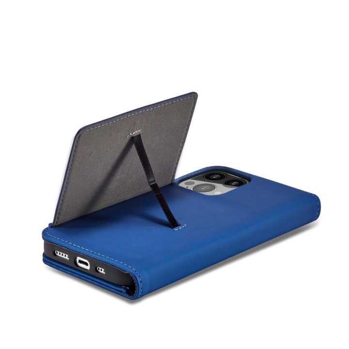 Magnetinis kortelių dėklas iPhone 13 Pro Max Pouch Card Wallet Card Holder Blue