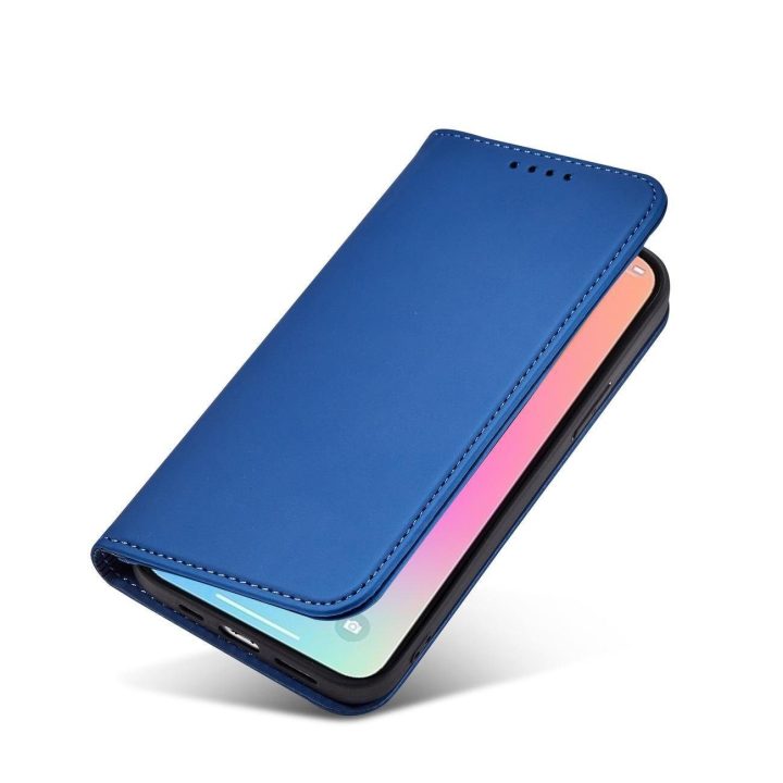 Magnetinis kortelių dėklas iPhone 13 Pro Max Pouch Card Wallet Card Holder Blue