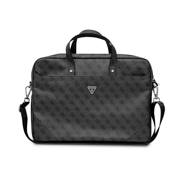 Guess rankinė GUCB15P4TK 16 juoda / juoda Saffiano 4G Trikampis logotipas