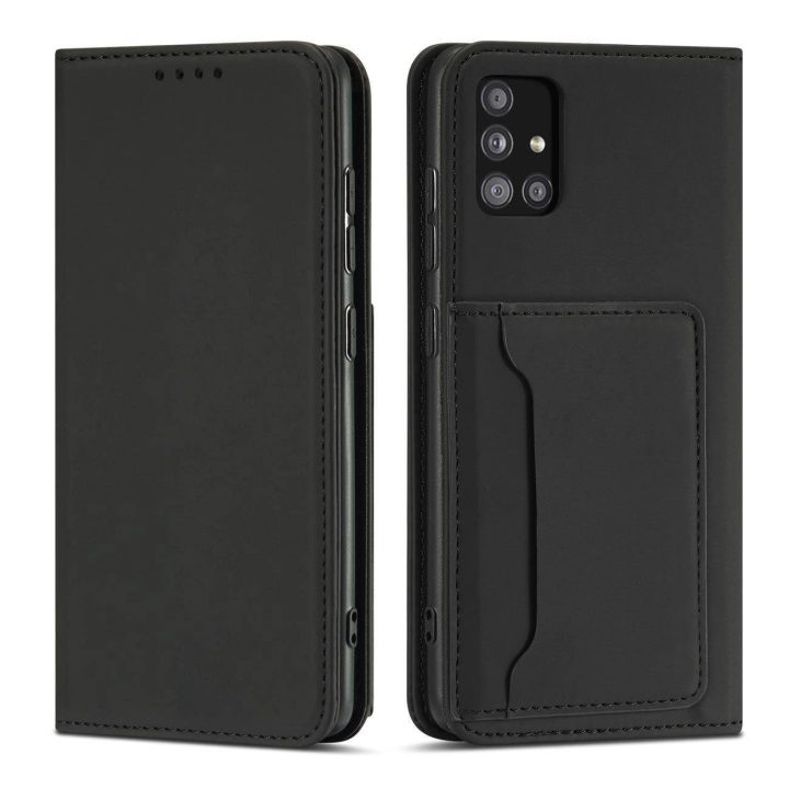 Magnetinis kortelės dėklas Samsung Galaxy A12 5G Pouch Wallet Card Holder Black
