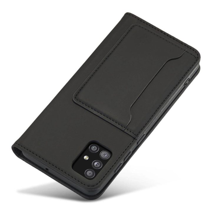 Magnetinis kortelės dėklas Samsung Galaxy A12 5G Pouch Wallet Card Holder Black