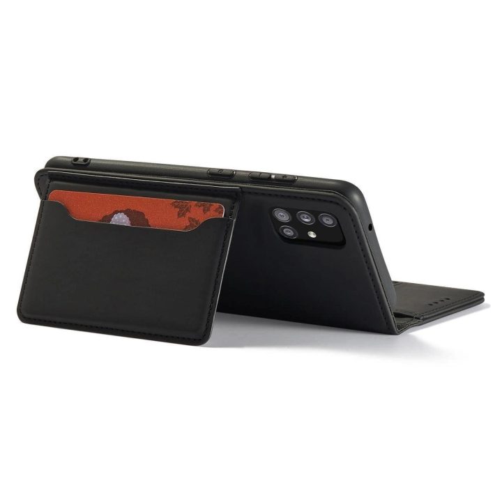 Magnetinis kortelės dėklas Samsung Galaxy A12 5G Pouch Wallet Card Holder Black