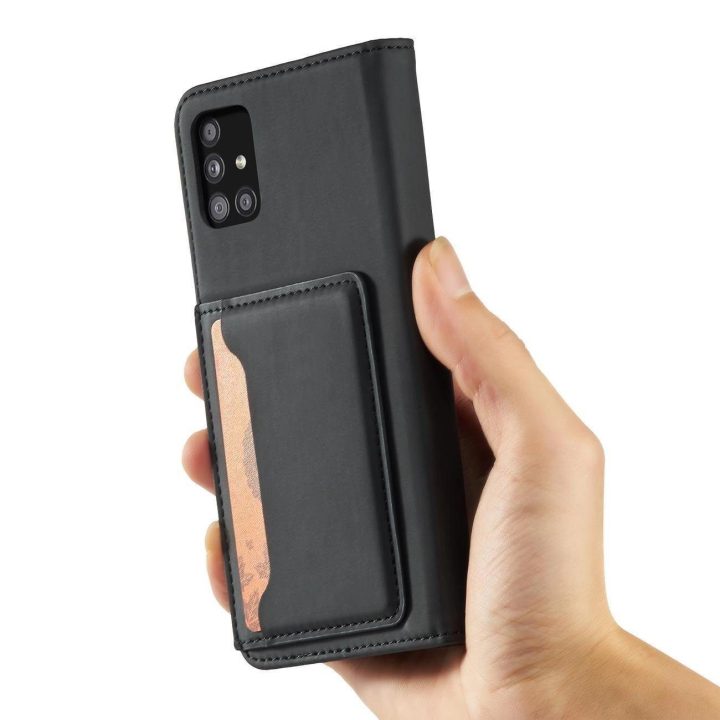 Magnetinis kortelės dėklas Samsung Galaxy A12 5G Pouch Wallet Card Holder Black