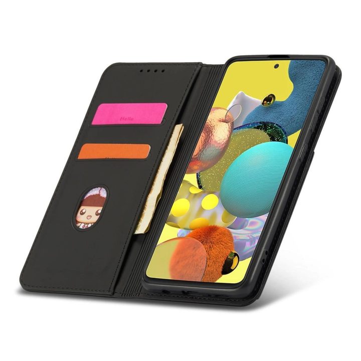 Magnetinis kortelės dėklas Samsung Galaxy A12 5G Pouch Wallet Card Holder Black