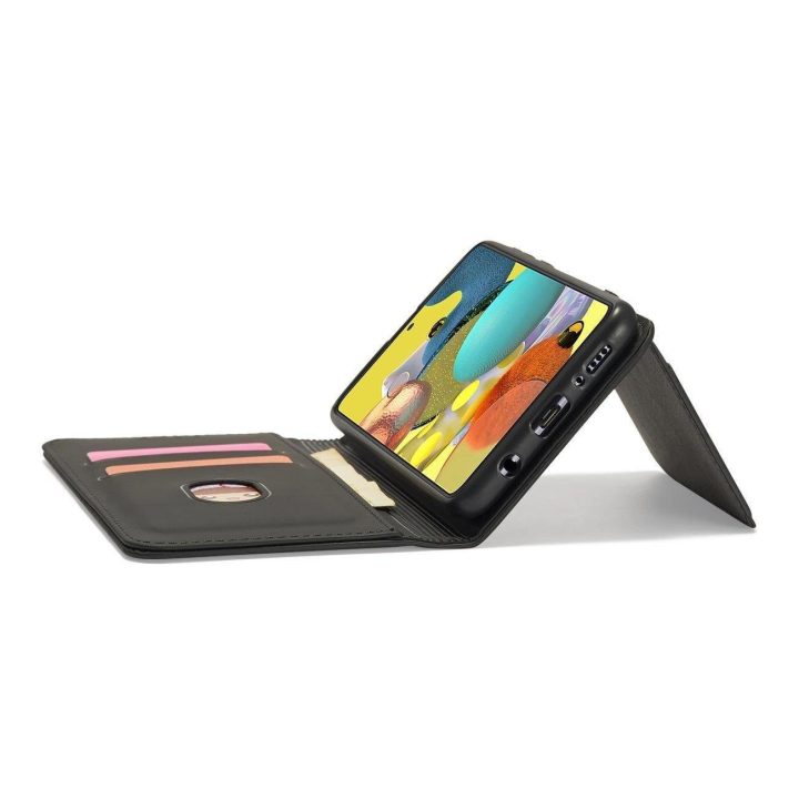 Magnetinis kortelės dėklas Samsung Galaxy A12 5G Pouch Wallet Card Holder Black