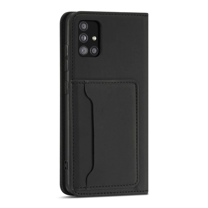 Magnetinis kortelės dėklas Samsung Galaxy A12 5G Pouch Wallet Card Holder Black