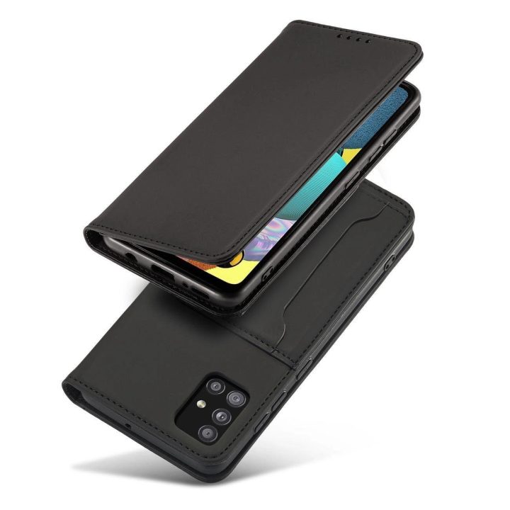 Magnetinis kortelės dėklas Samsung Galaxy A12 5G Pouch Wallet Card Holder Black