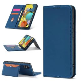 Magnetinis kortelių dėklas Samsung Galaxy A12 5G Pouch Piniginė kortelės laikiklis Blue