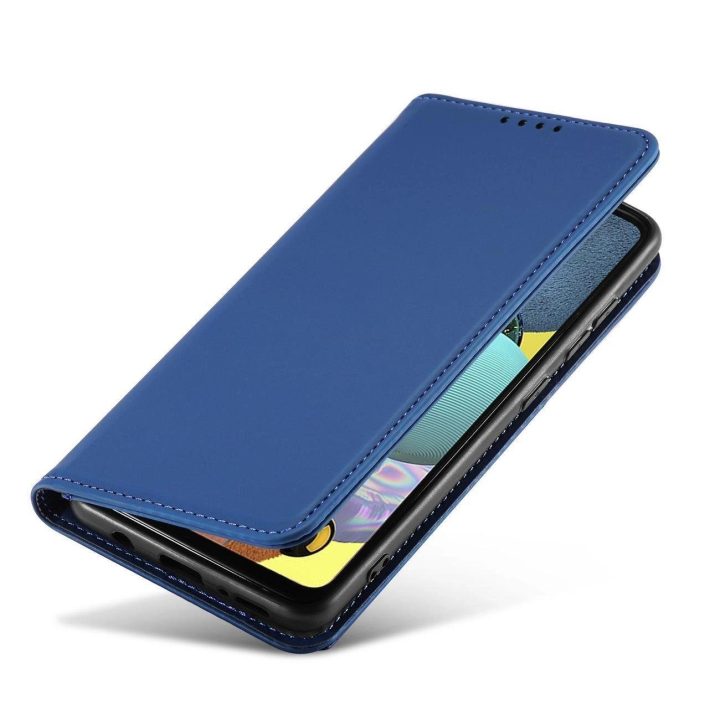 Magnetinis kortelių dėklas Samsung Galaxy A12 5G Pouch Piniginė kortelės laikiklis Blue
