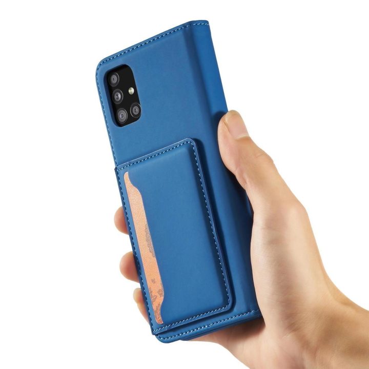 Magnetinis kortelių dėklas Samsung Galaxy A12 5G Pouch Piniginė kortelės laikiklis Blue