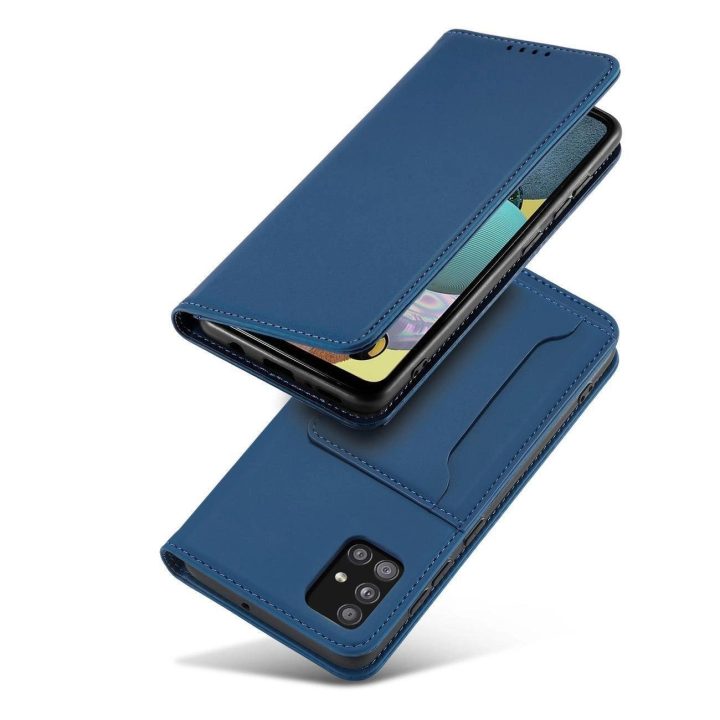 Magnetinis kortelių dėklas Samsung Galaxy A12 5G Pouch Piniginė kortelės laikiklis Blue