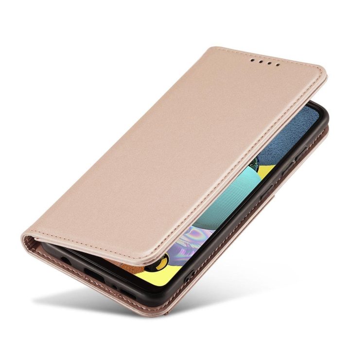Magnetinis kortelės dėklas Samsung Galaxy A12 5G Pouch Wallet Card Holder Pink