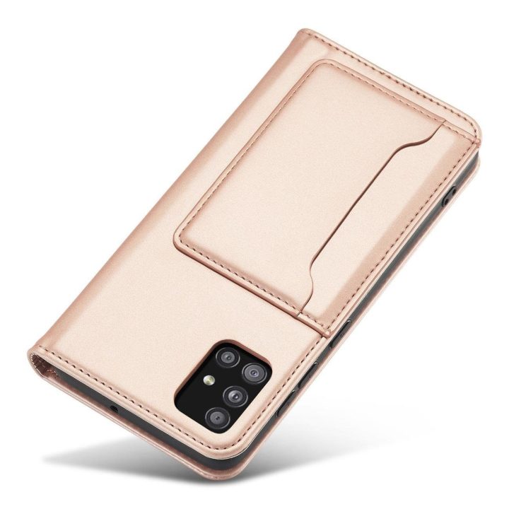 Magnetinis kortelės dėklas Samsung Galaxy A12 5G Pouch Wallet Card Holder Pink