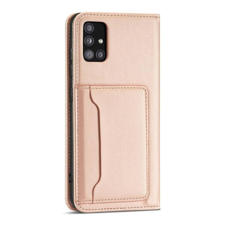 Magnetinis kortelės dėklas Samsung Galaxy A13 5G Pouch Wallet Card Holder Pink