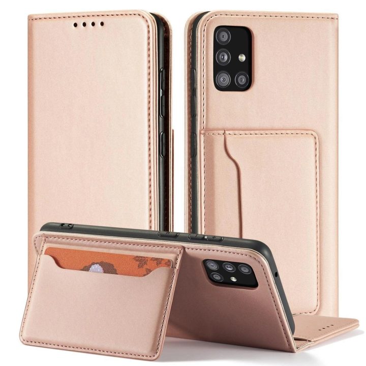 Magnetinis kortelės dėklas Samsung Galaxy A13 5G Pouch Wallet Card Holder Pink