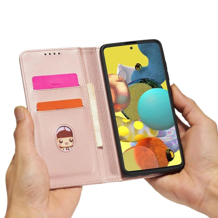 Magnetinis kortelės dėklas Samsung Galaxy A13 5G Pouch Wallet Card Holder Pink
