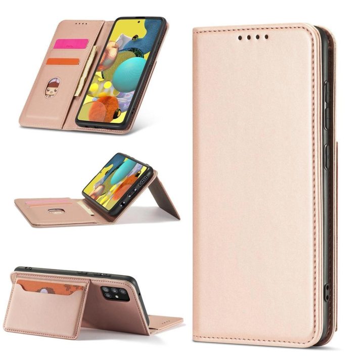 Magnetinis kortelės dėklas Samsung Galaxy A13 5G Pouch Wallet Card Holder Pink