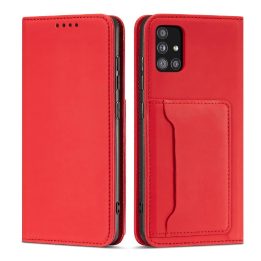 Magnetinis kortelės dėklas Samsung Galaxy A13 5G Pouch Wallet Card Holder Red