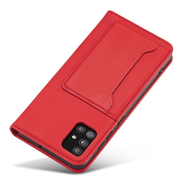 Magnetinis kortelės dėklas Samsung Galaxy A13 5G Pouch Wallet Card Holder Red