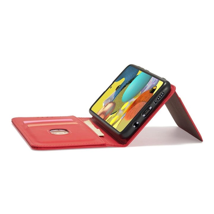 Magnetinis kortelės dėklas Samsung Galaxy A13 5G Pouch Wallet Card Holder Red