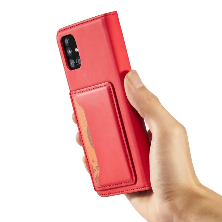 Magnetinis kortelės dėklas Samsung Galaxy A13 5G Pouch Wallet Card Holder Red
