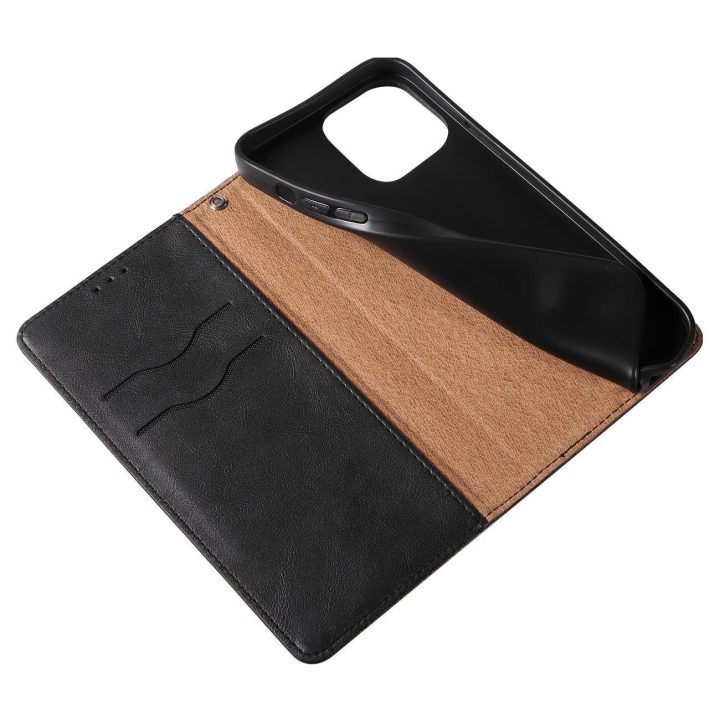 Magneto dirželio dėklas iPhone 12 Pro dėklas piniginė + mini švino pakabukas juodas