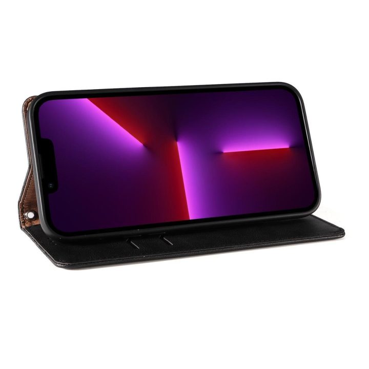 Magneto dirželio dėklas iPhone 12 Pro dėklas piniginė + mini švino pakabukas juodas