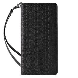 Magneto dirželio dėklas iPhone 12 Pro Max dėklas piniginė + mini švino pakabukas juodas