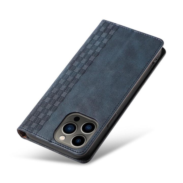 Magneto dirželio dėklas iPhone 12 Pro Max dėklas piniginė + mini švino pakabukas mėlyna