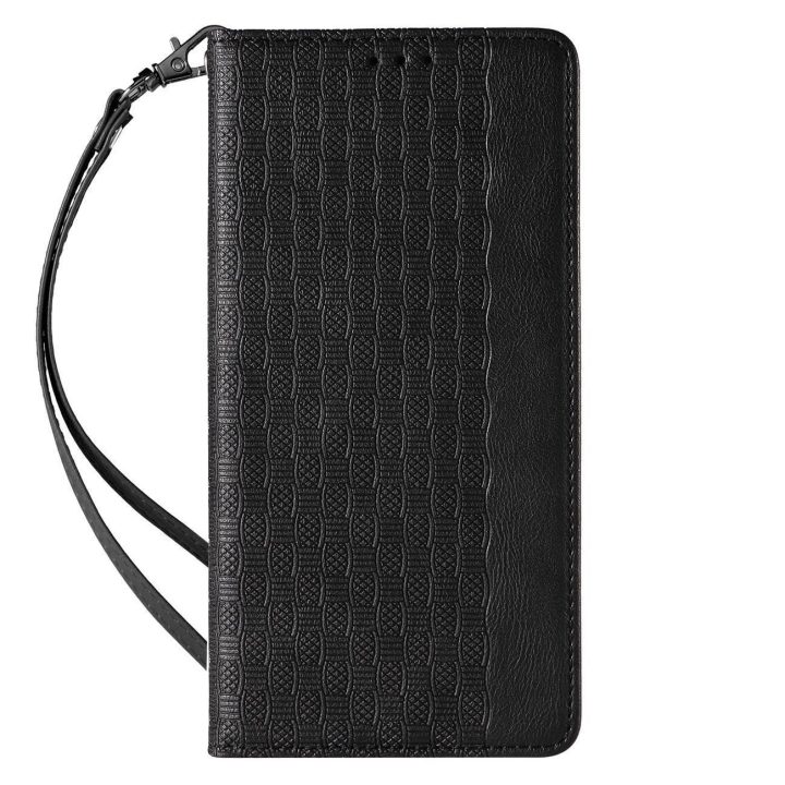 Magneto dirželio dėklas iPhone 13 Pro dėklas Piniginė + mini švino pakabukas Juodas