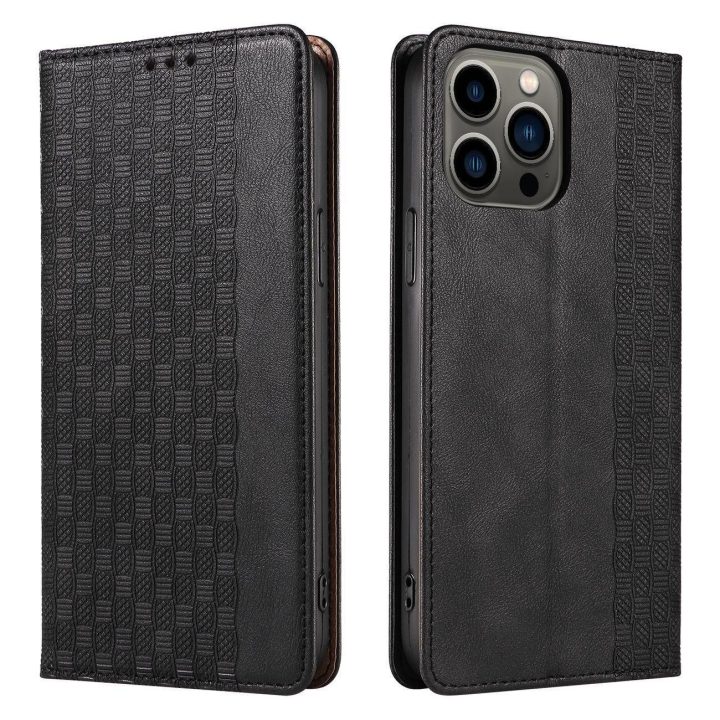 Magneto dirželio dėklas iPhone 13 Pro Max dėklas Piniginė + mini švino pakabukas Juodas