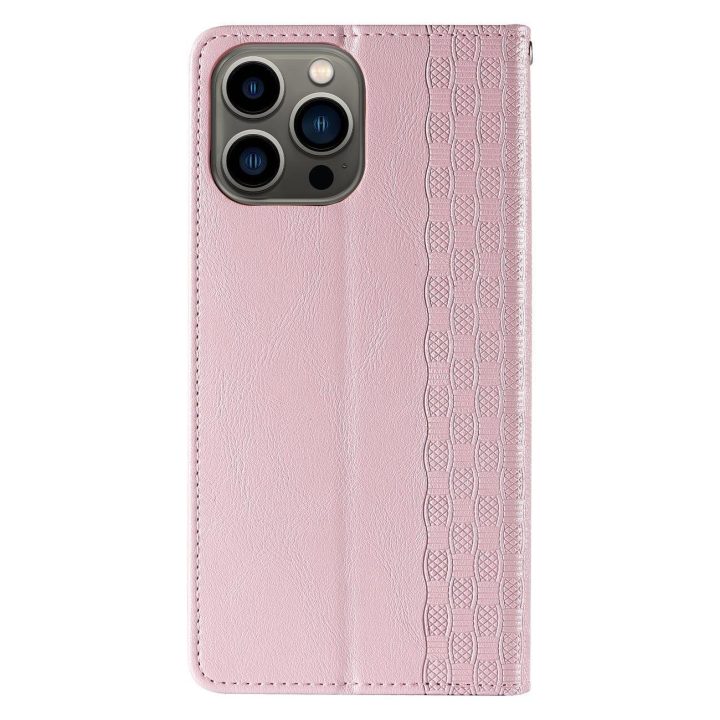Magneto dirželio dėklas iPhone 13 Pro Max dėklas Piniginė + mini švino pakabukas rožinis