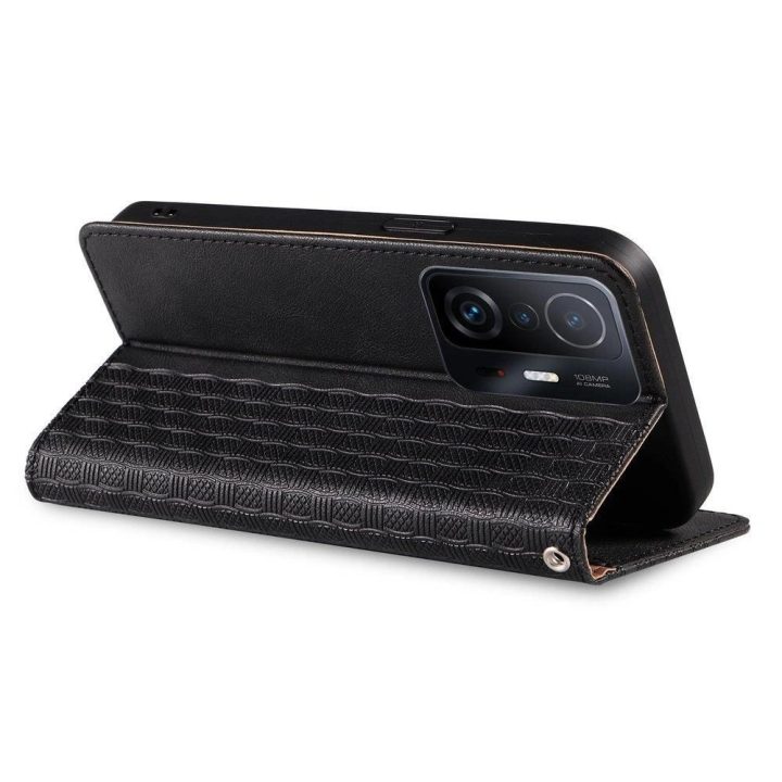 Magnetinis dirželis dėklas Samsung Galaxy A13 5G dėklas Piniginė + mini švino pakabukas Juodas