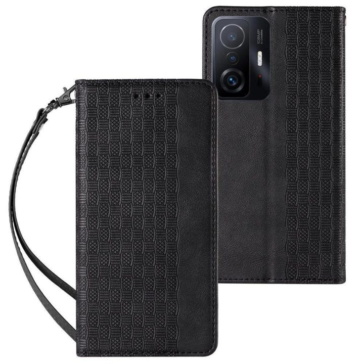 Magnetinis dirželis dėklas Samsung Galaxy A13 5G dėklas Piniginė + mini švino pakabukas Juodas