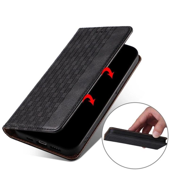 Magnetinis dirželis dėklas Samsung Galaxy A13 5G dėklas Piniginė + mini švino pakabukas Juodas