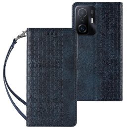 Magnetinis dirželis dėklas Samsung Galaxy A13 5G dėklas Piniginė + mini švino pakabukas Mėlyna