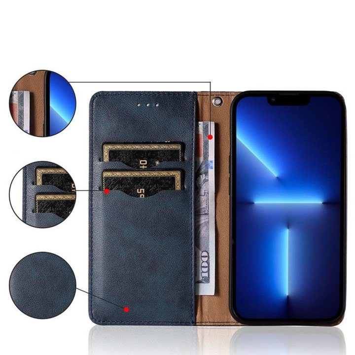 Magnetinis dirželis dėklas Samsung Galaxy A13 5G dėklas Piniginė + mini švino pakabukas Mėlyna