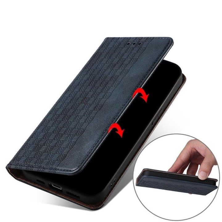 Magnetinis dirželis dėklas Samsung Galaxy A13 5G dėklas Piniginė + mini švino pakabukas Mėlyna