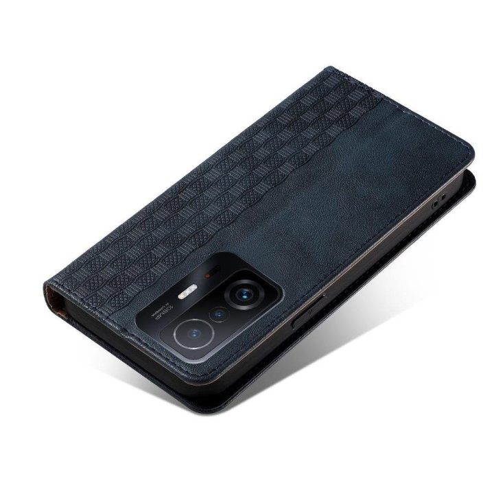 Magnetinis dirželis dėklas Samsung Galaxy A13 5G dėklas Piniginė + mini švino pakabukas Mėlyna