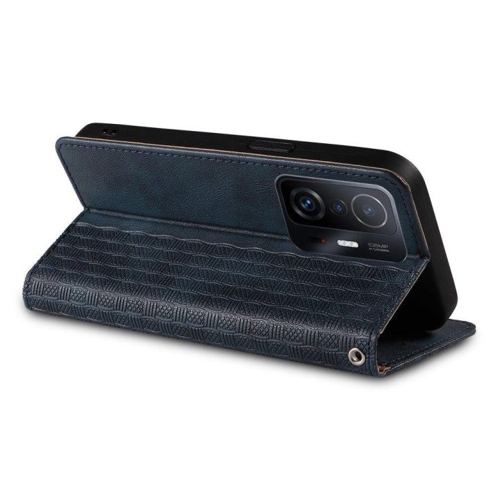 Magnetinis dirželis dėklas Samsung Galaxy A13 5G dėklas Piniginė + mini švino pakabukas Mėlyna