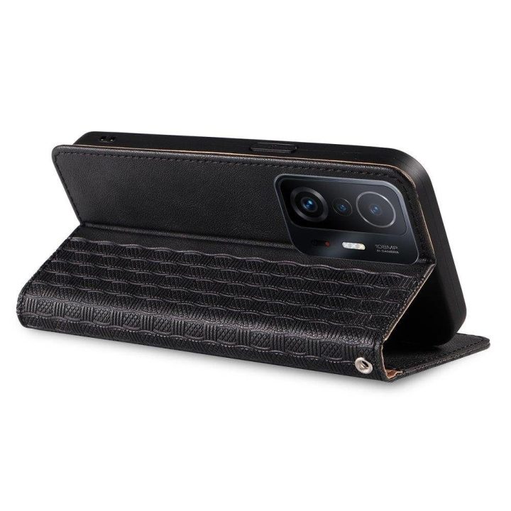 Magneto dirželio dėklas, skirtas Xiaomi Redmi Note 11 Pro , piniginės dėklas + mini švino pakabukas, juodas