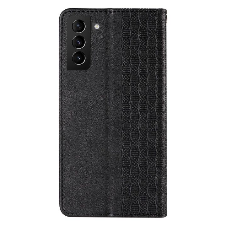 Magnetinis dirželis dėklas Samsung Galaxy S22 + (S22 Plus) dėklas piniginė + mini švino pakabukas juodas