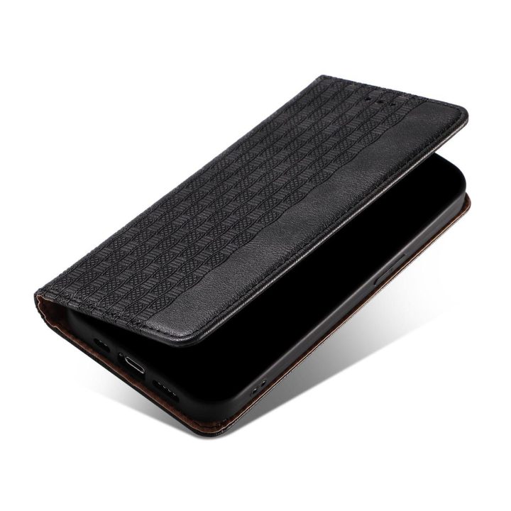 Magnetinis dirželis dėklas Samsung Galaxy S22 + (S22 Plus) dėklas piniginė + mini švino pakabukas juodas